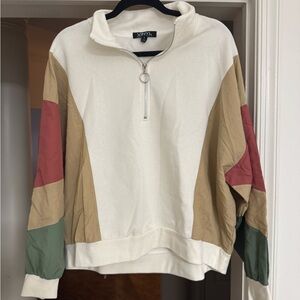 Vinyl Icons  Colorblock Quarter-Zip Sweatshirt